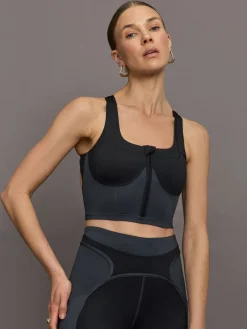 aSMC Two-Tone Zipped Crop