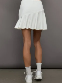 Asymmetrical Flounce Tennis Skirt in Scuba