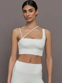 Asymmetrical Strappy Bra in Diamond Compression