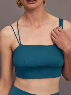 Asymmetrical Strappy Bra in Diamond Compression