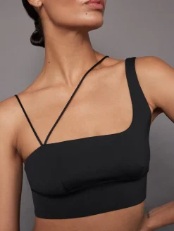 Asymmetrical Strappy Bra in Diamond Compression