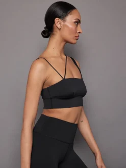 Asymmetrical Strappy Bra in Diamond Compression