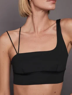 Asymmetrical Strappy Bra in Diamond Compression