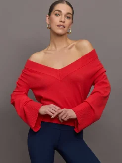 Bell Sleeve Off Shoulder Sweater