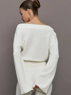 Bell Sleeve Off Shoulder Sweater