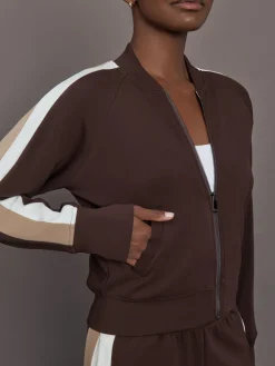 Bomber with Contrast Stripe in Scuba
