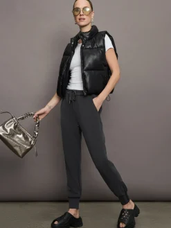 Cap Sleeve Ruched Top in Ribbed Jersey