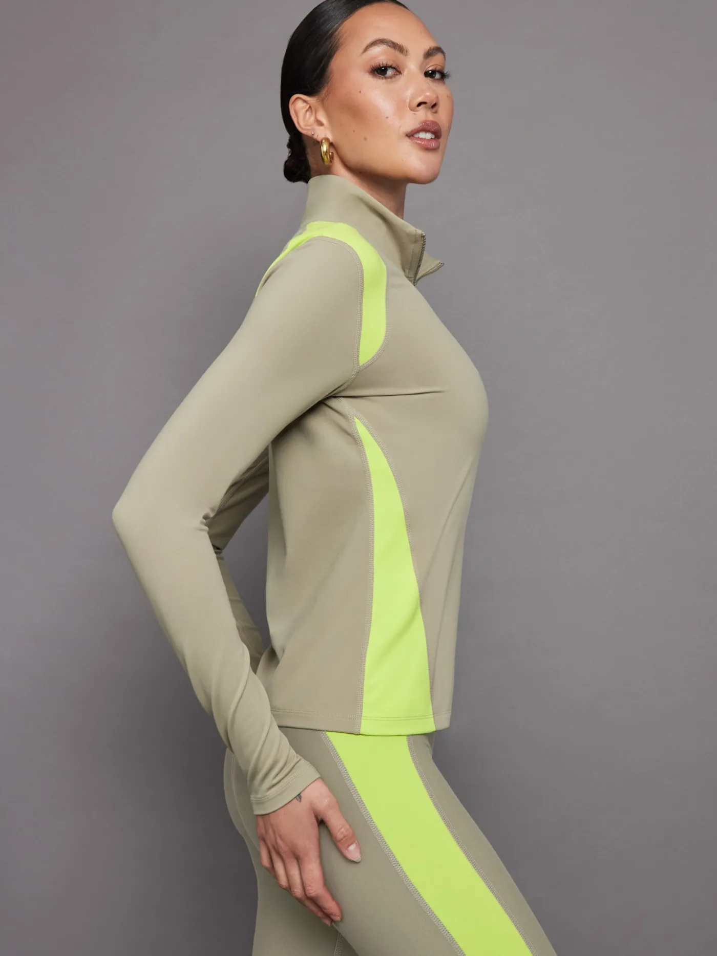 Colorblock Half Zip Top in Melt