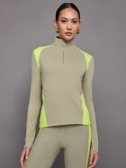 Colorblock Half Zip Top in Melt