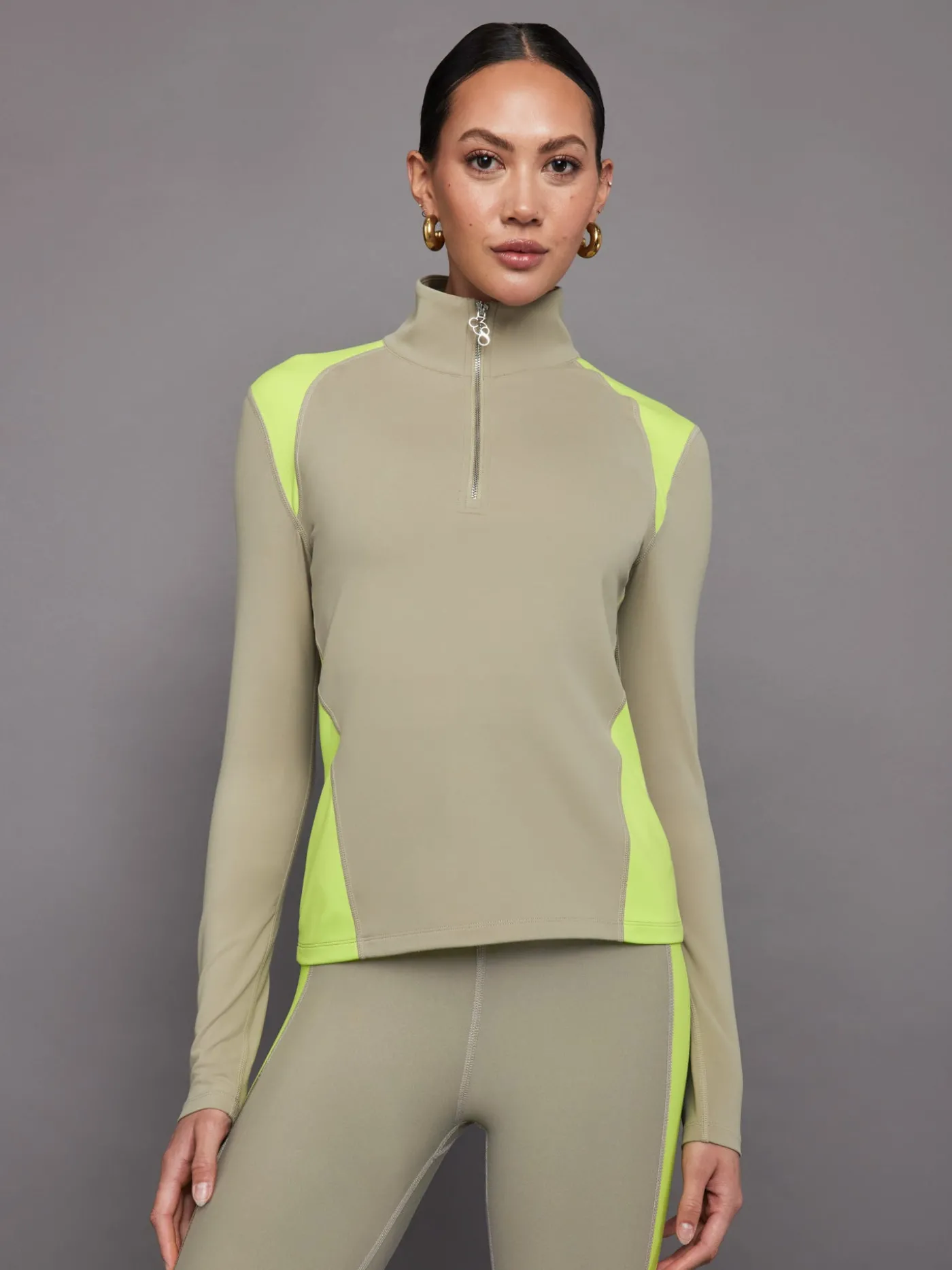 Colorblock Half Zip Top in Melt