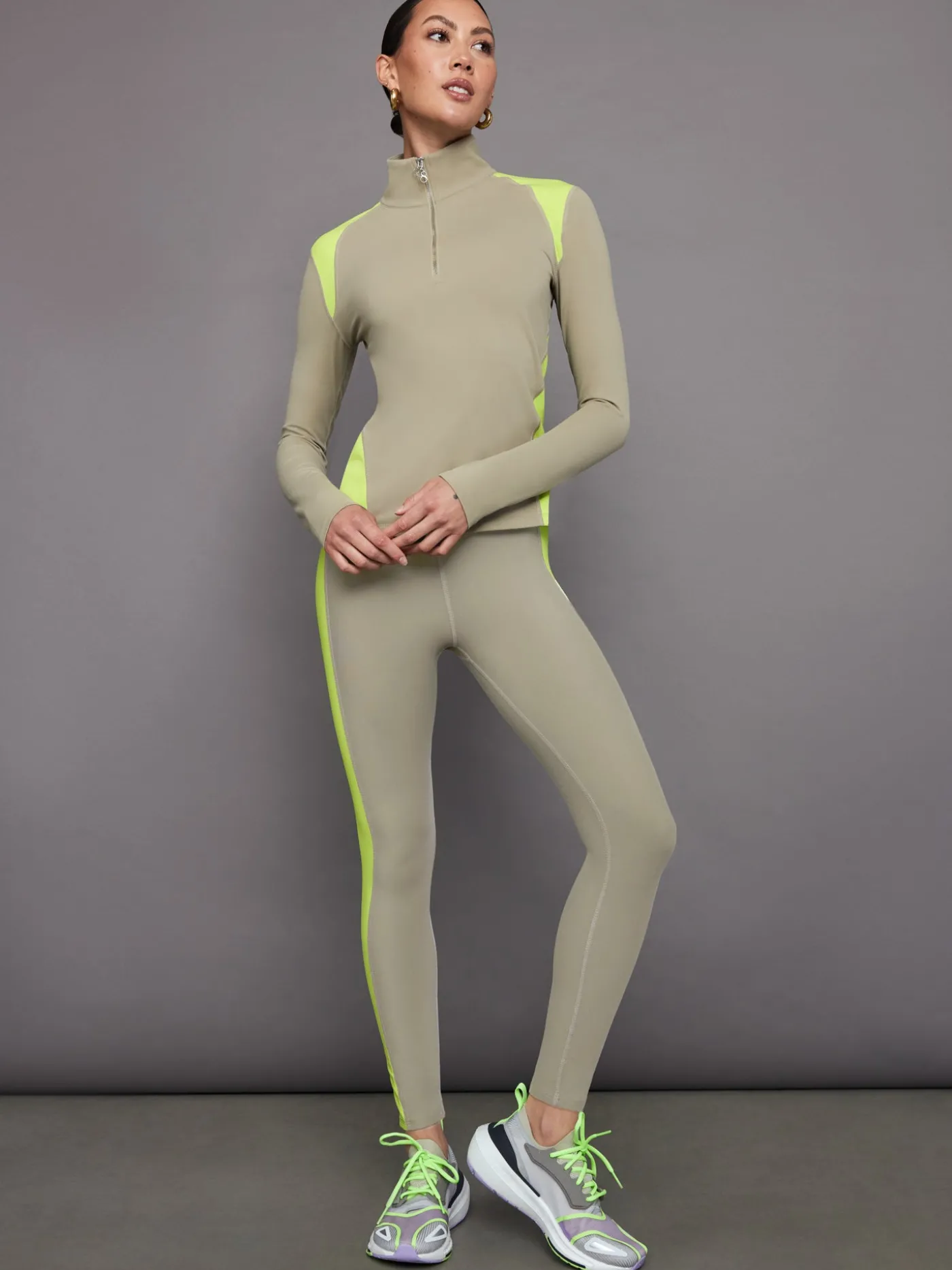 Colorblock Half Zip Top in Melt