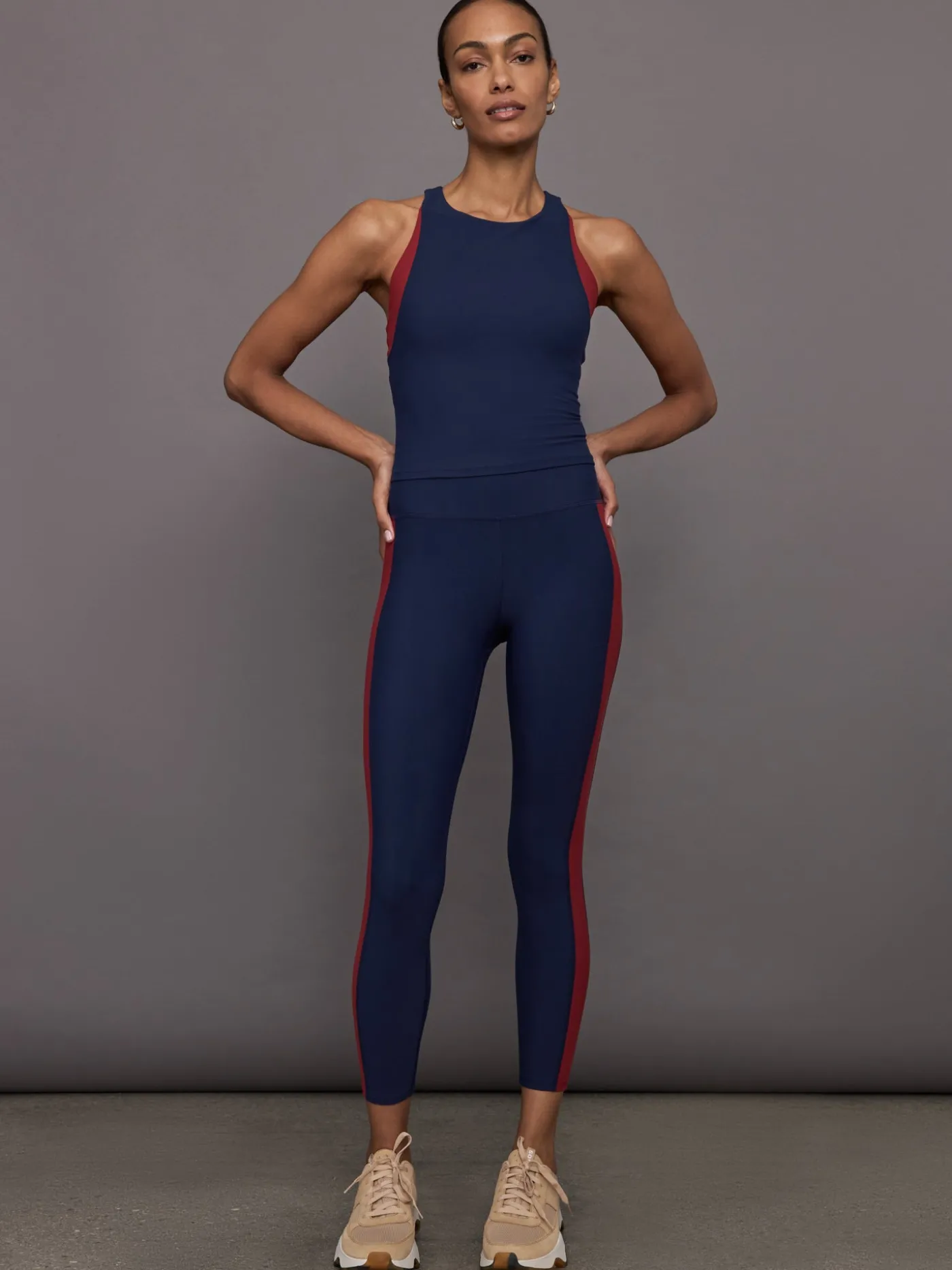 Colorblock High Neck Tank