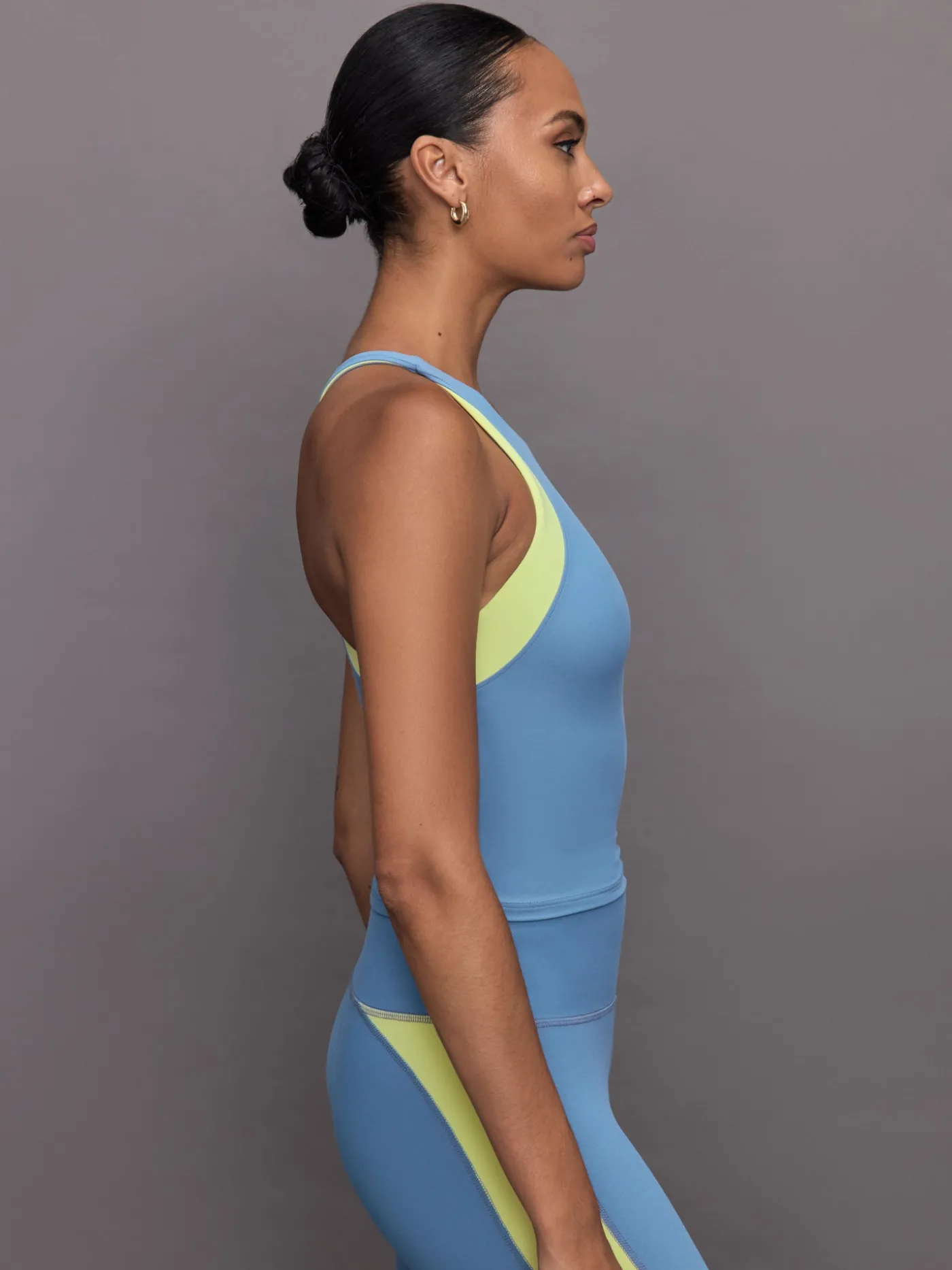 Colorblock High Neck Tank