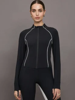 Colorblock Mock Neck Corset Zip in Melt