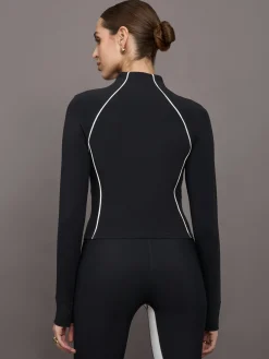 Colorblock Mock Neck Corset Zip in Melt