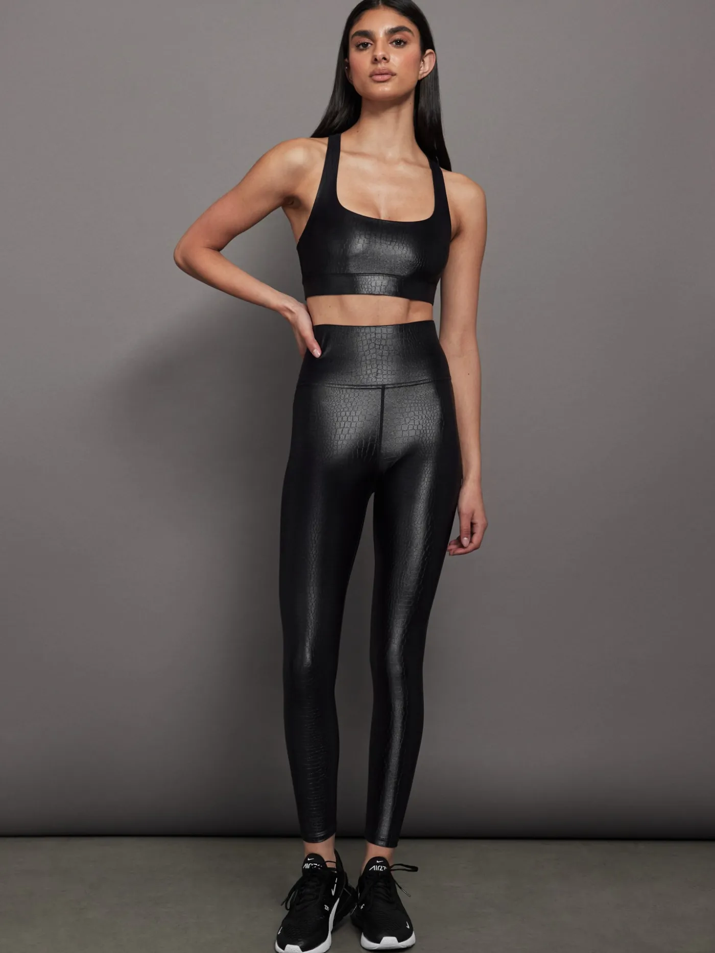 Criss Cross Bra in Crocodile Takara Shine