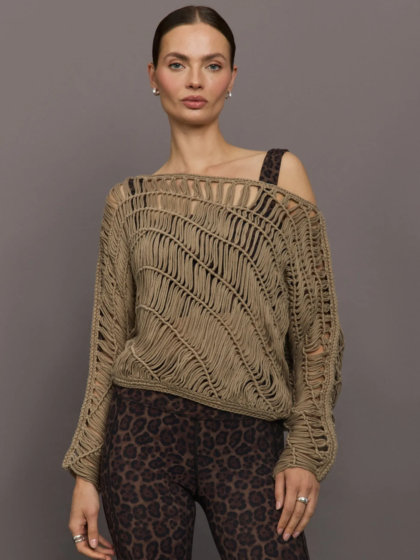 Crochet Off Shoulder Sweater