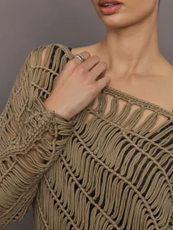 Crochet Off Shoulder Sweater