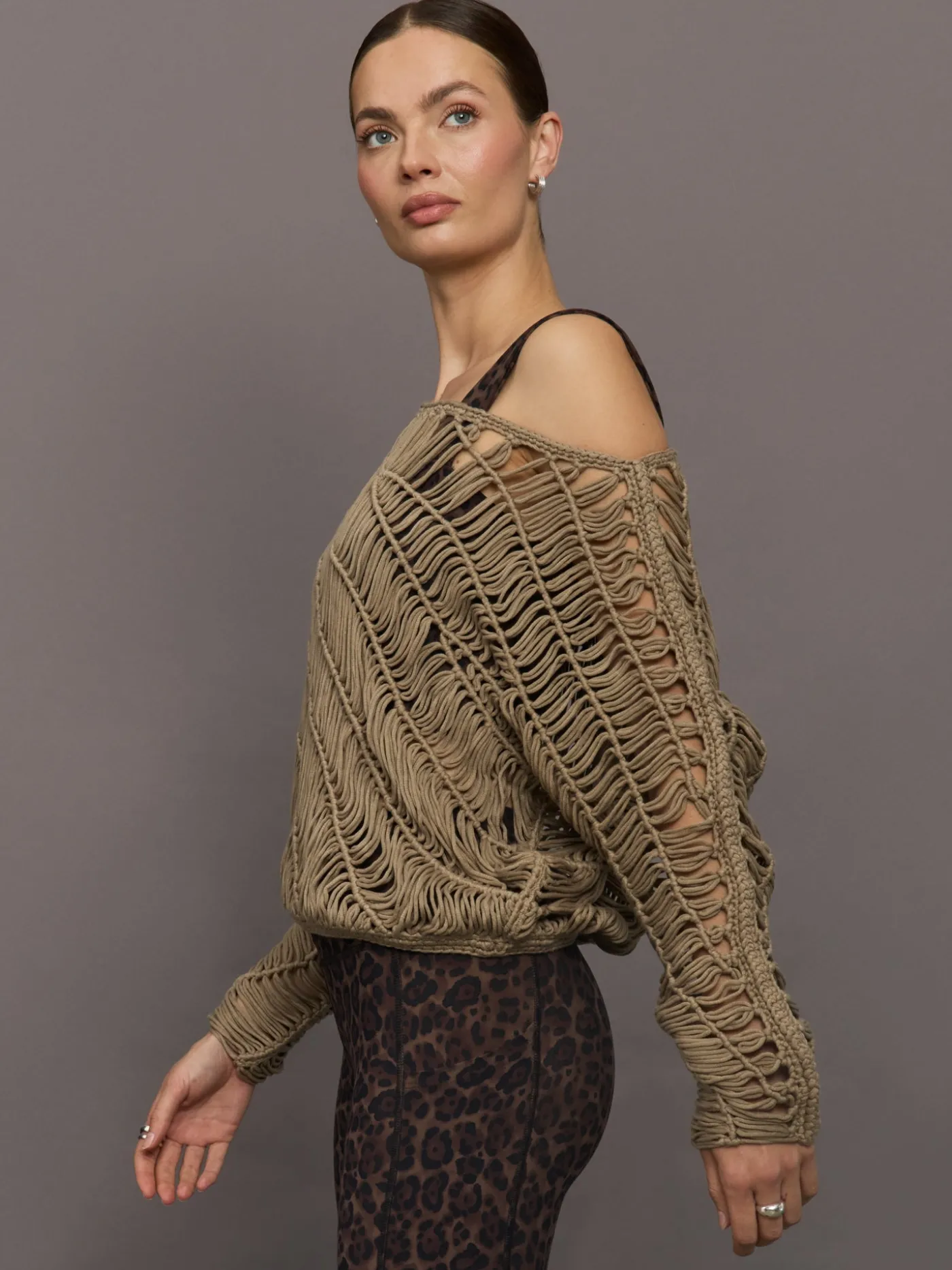 Crochet Off Shoulder Sweater