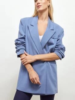 Double-Breasted Scuba Blazer
