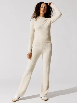 Eyelash Long Sleeve Mock Neck Sweater