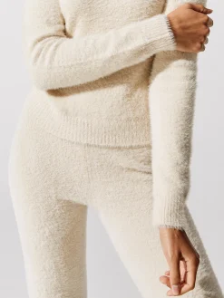 Eyelash Long Sleeve Mock Neck Sweater