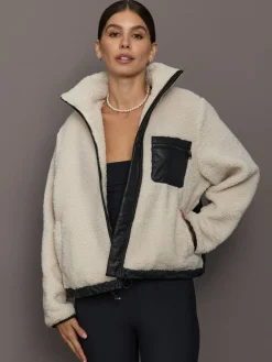 Faux Leather Sherpa Jacket