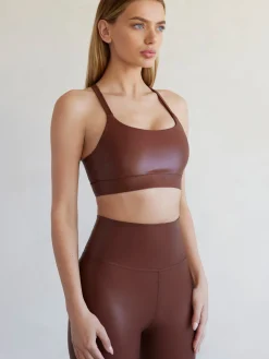 Flat Twist Cross Back Bra In Takara Shine