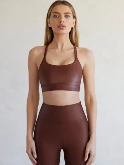 Flat Twist Cross Back Bra In Takara Shine