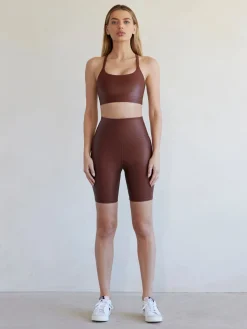 Flat Twist Cross Back Bra In Takara Shine