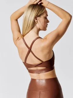 Flat Twist Cross Back Bra In Takara Shine