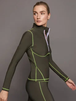 Fleece Back Half Zip Top