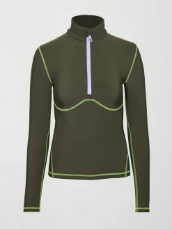 Fleece Back Half Zip Top