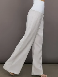 Fold Waist Linen & Melt Wide Leg Pant
