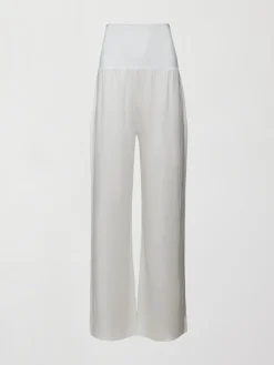 Fold Waist Linen & Melt Wide Leg Pant