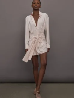 Four Sleeve NK Shirt Mini Dress
