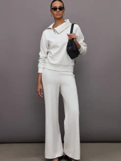 Half Zip Asymmetrical Pullover in Interlock