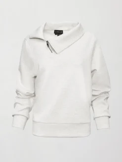 Half Zip Asymmetrical Pullover in Interlock