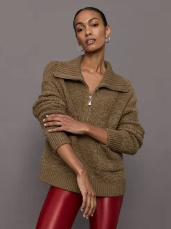 Half Zip Boucle Pullover
