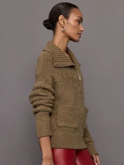 Half Zip Boucle Pullover