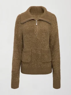 Half Zip Boucle Pullover