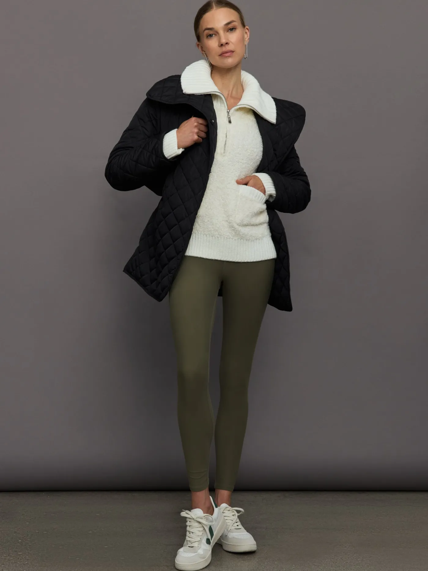 Half Zip Boucle Pullover