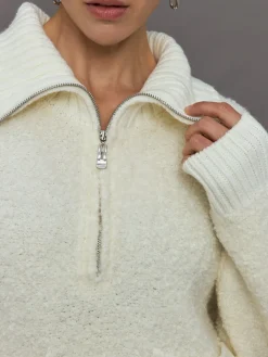 Half Zip Boucle Pullover