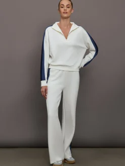 Half Zip With Contrast Stripe in Scuba