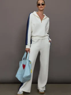 Half Zip With Contrast Stripe in Scuba