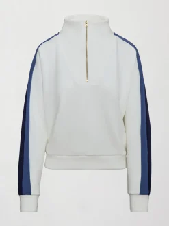 Half Zip With Contrast Stripe in Scuba