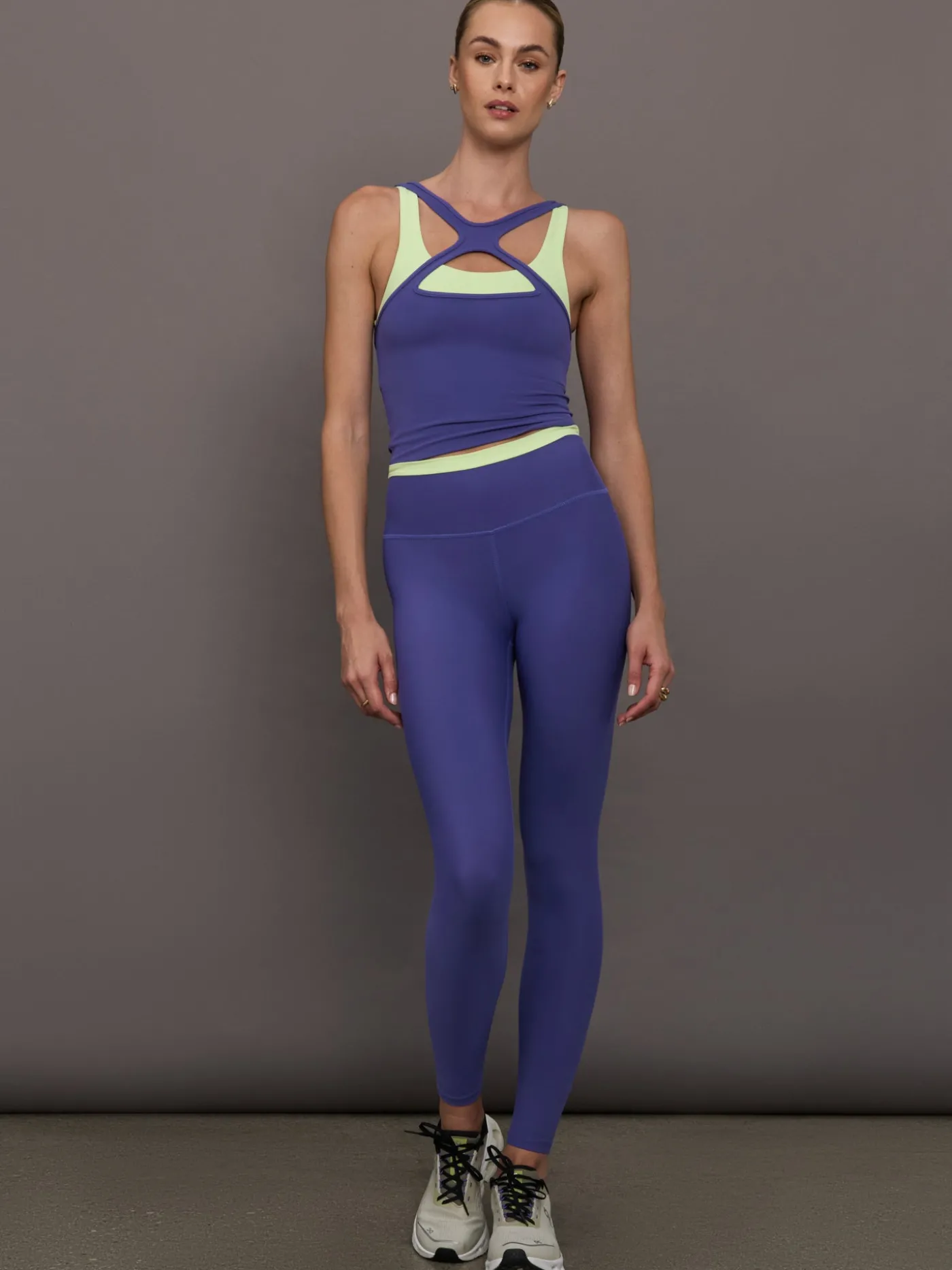 High Neck Cut Out Colorblock Tank in Melt