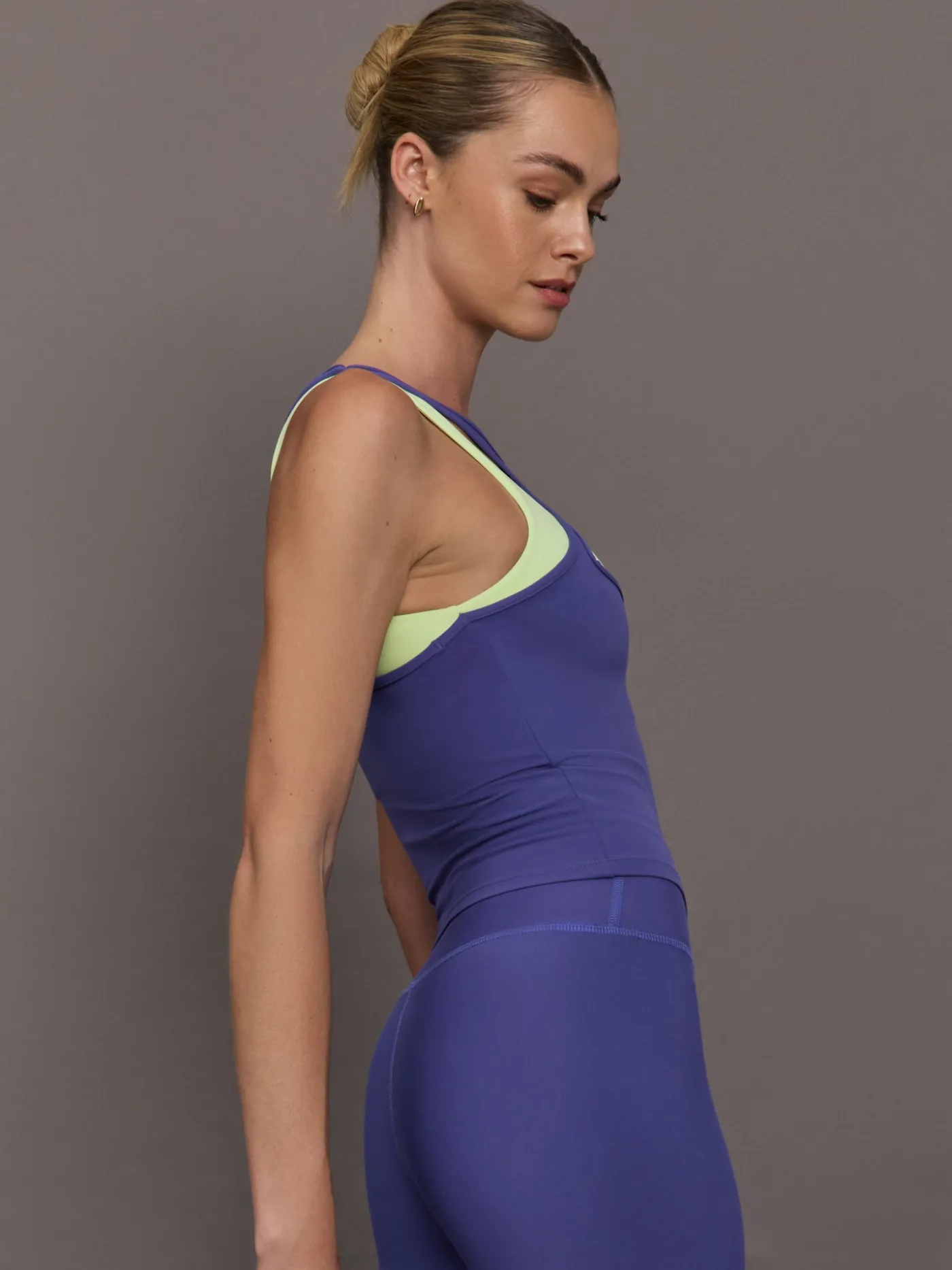 High Neck Cut Out Colorblock Tank in Melt