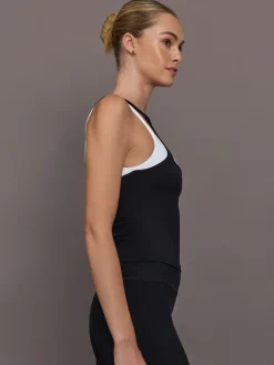 High Neck Cut Out Colorblock Tank in Melt