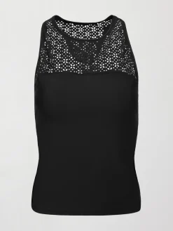 High Neck Laser Cut Tank in Diamond Compression
